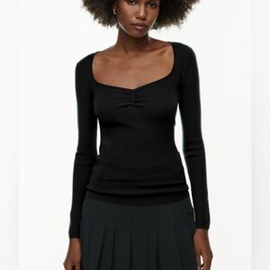 Aritzia Veronica Sweetheart neckline sweater in black XS - NWT